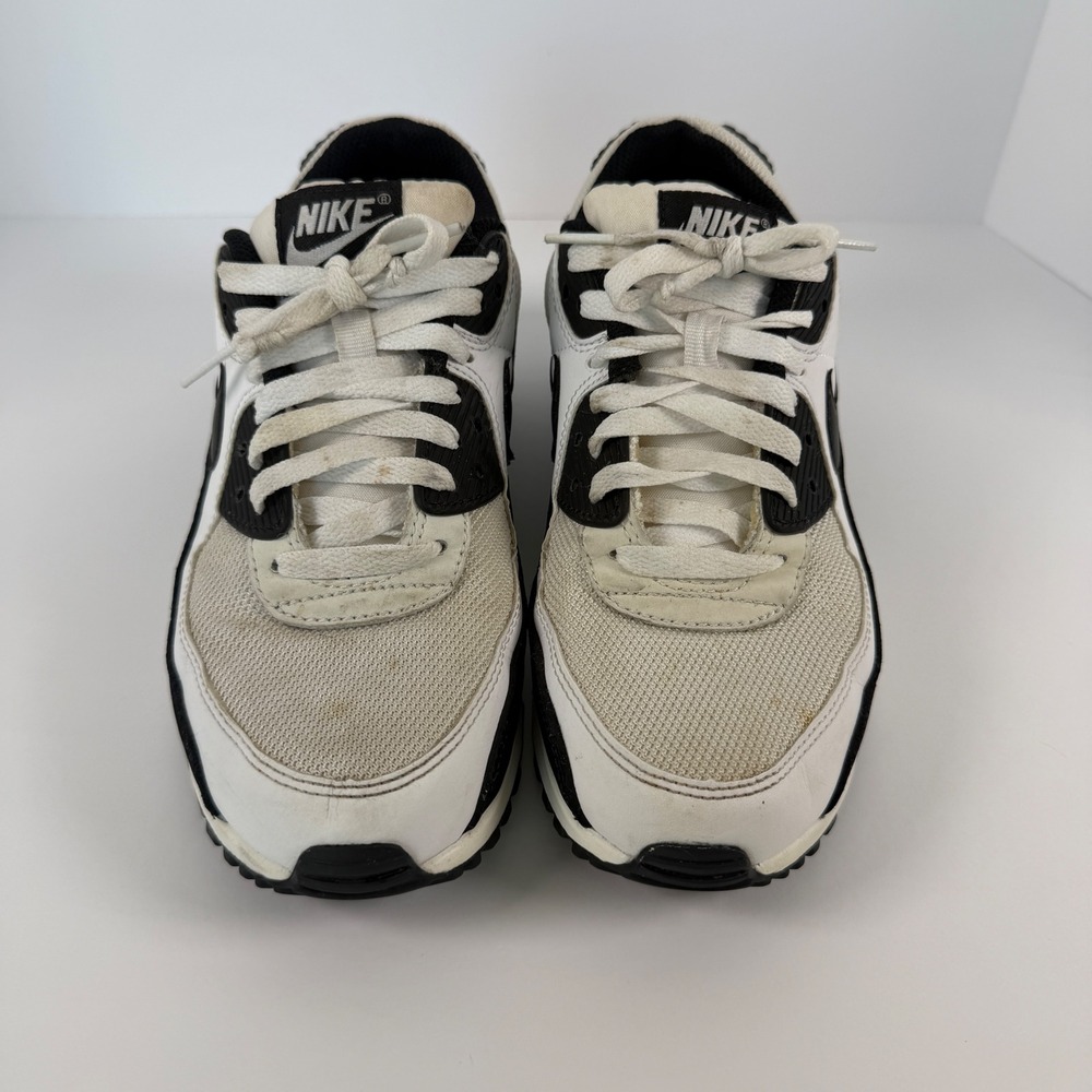 Nike Air Max 90 Mens White Black Sneakers CN8490-101 Size 7
